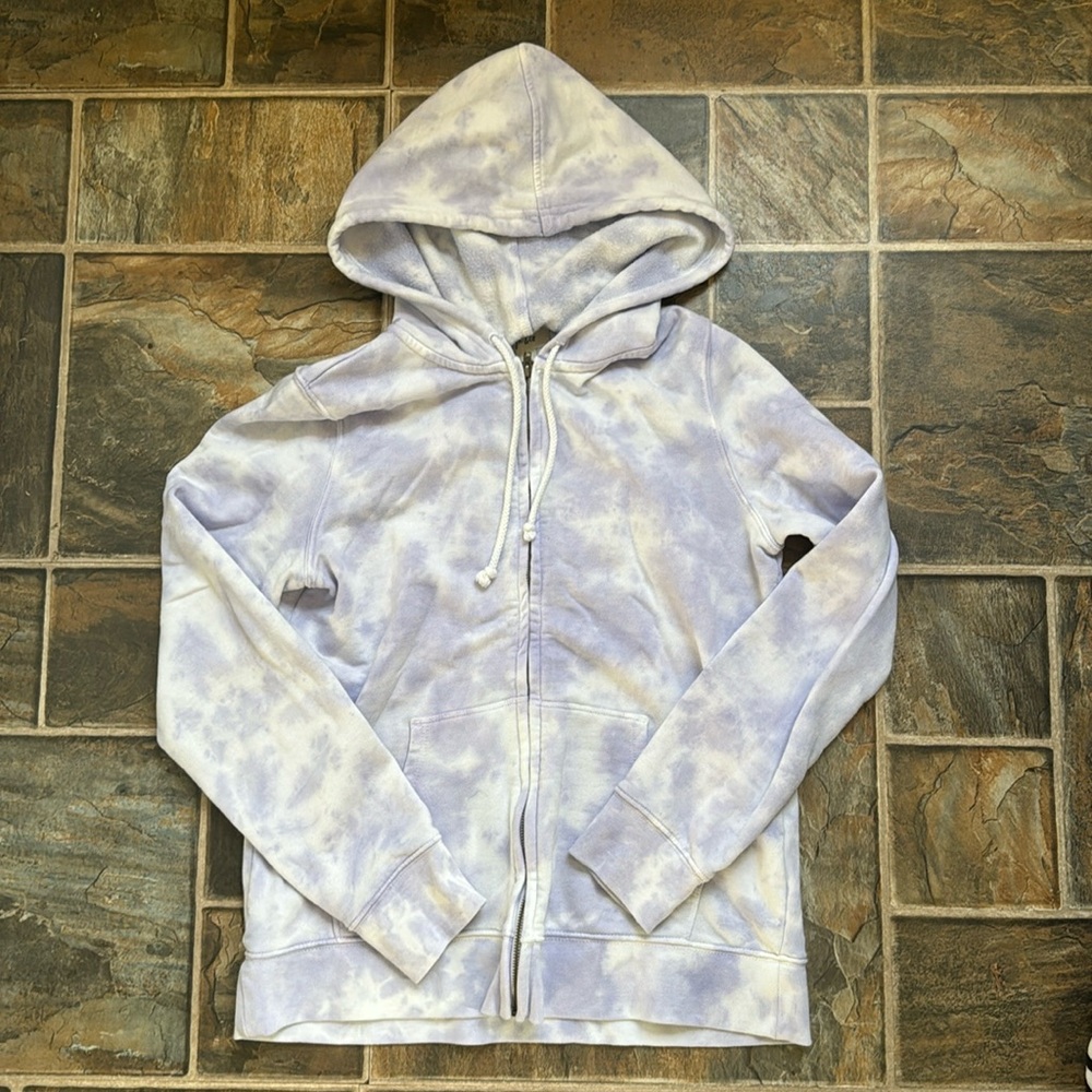 Purple tie dye zip up hoodie